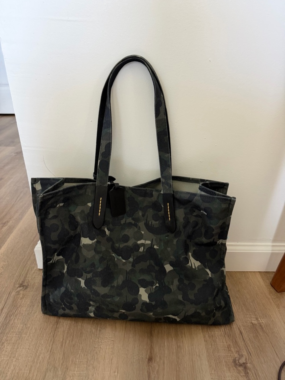 100% Recycled Canvas Tote 42 - with Camo Print and Rainbow Horse and Carriage - Picture 2 of 4